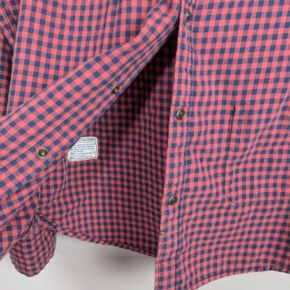 Scotch and soda mens' button shirt plaid dark pink, blue L - Picture 11 of 12
